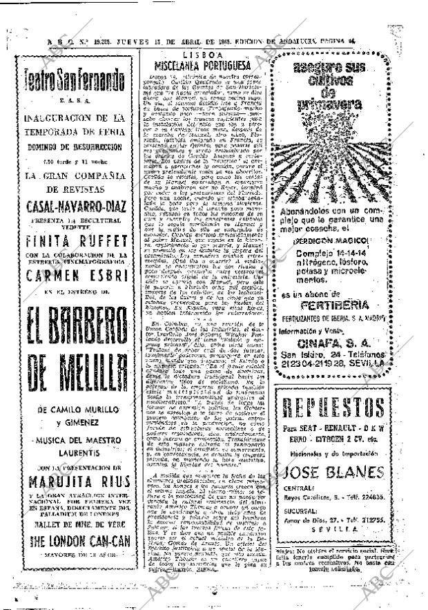 ABC SEVILLA 15-04-1965 página 44