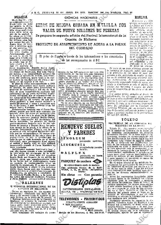 ABC MADRID 22-04-1965 página 67