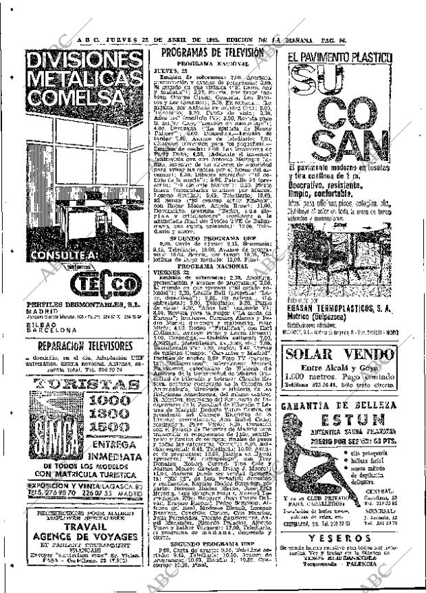 ABC MADRID 22-04-1965 página 96