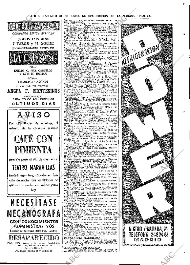 ABC MADRID 24-04-1965 página 97