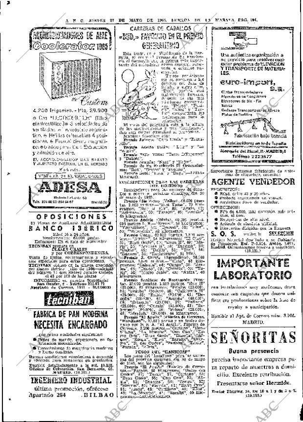 ABC MADRID 27-05-1965 página 104