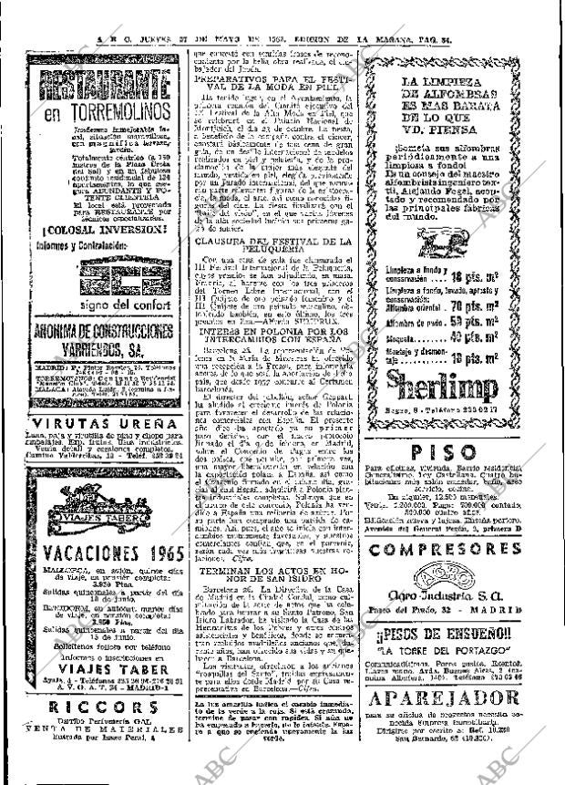 ABC MADRID 27-05-1965 página 84