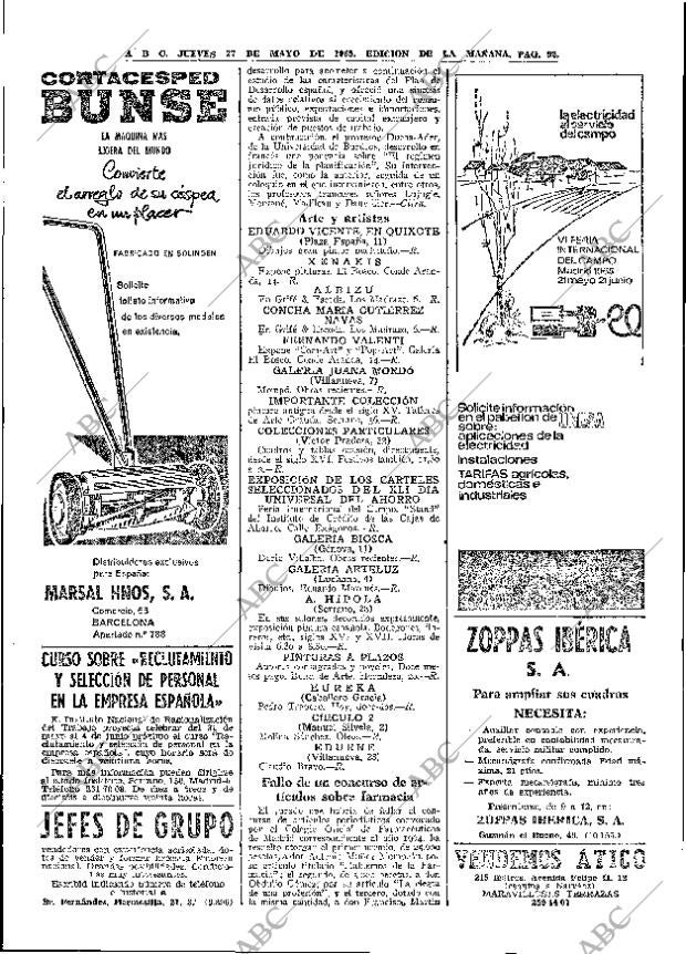 ABC MADRID 27-05-1965 página 92