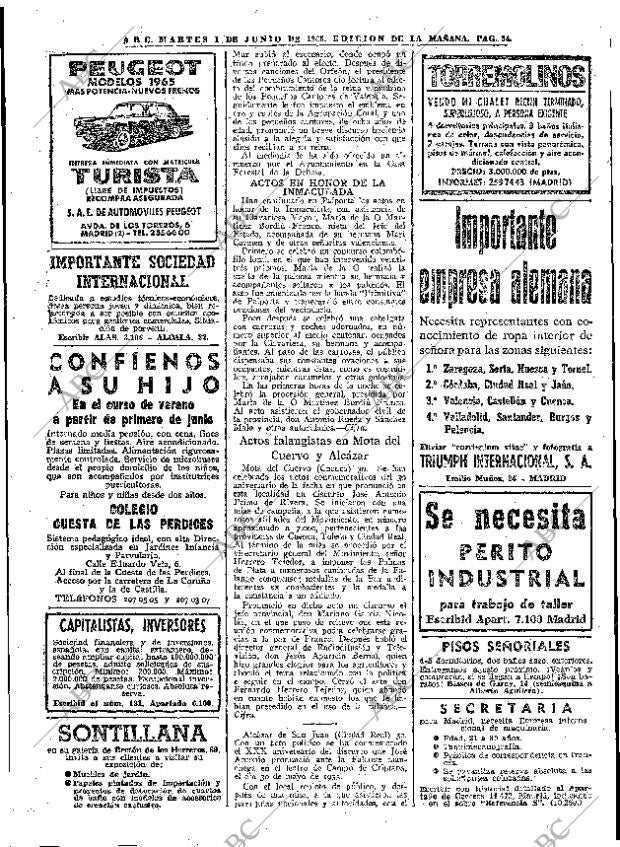 ABC MADRID 01-06-1965 página 54