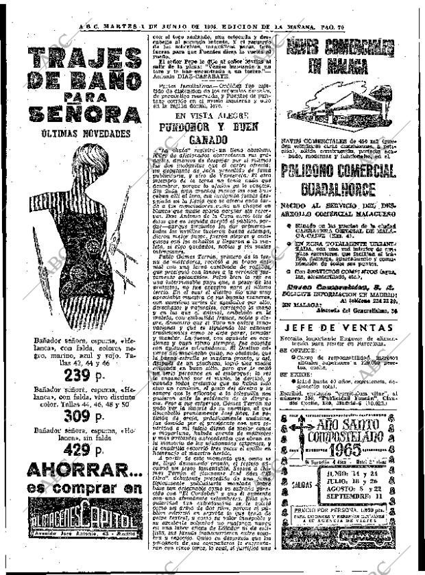 ABC MADRID 01-06-1965 página 70