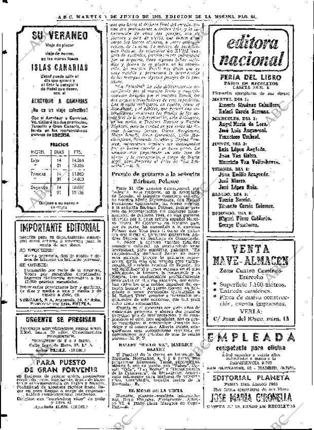 ABC MADRID 01-06-1965 página 84