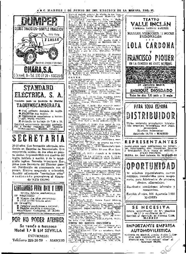 ABC MADRID 01-06-1965 página 87