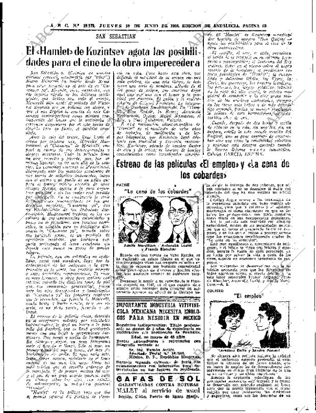 ABC SEVILLA 10-06-1965 página 69