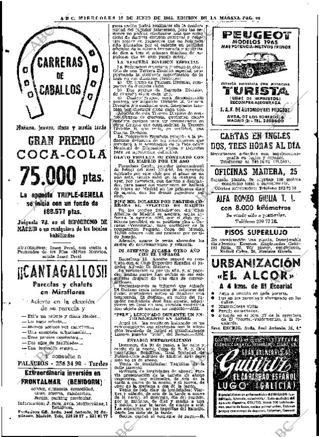 ABC MADRID 16-06-1965 página 98