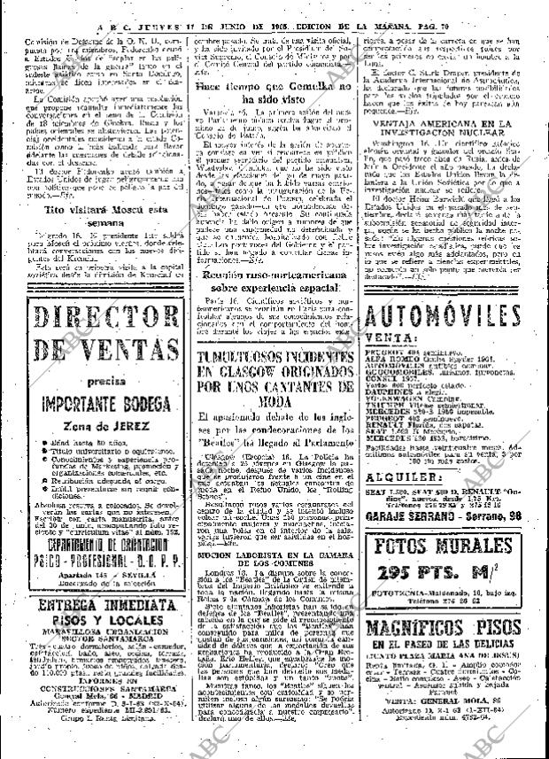 ABC MADRID 17-06-1965 página 70
