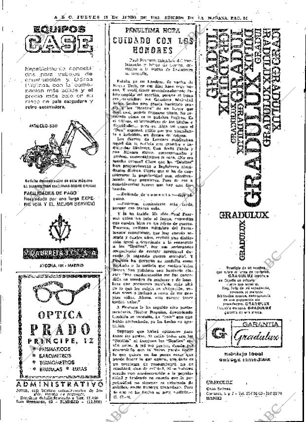 ABC MADRID 17-06-1965 página 84