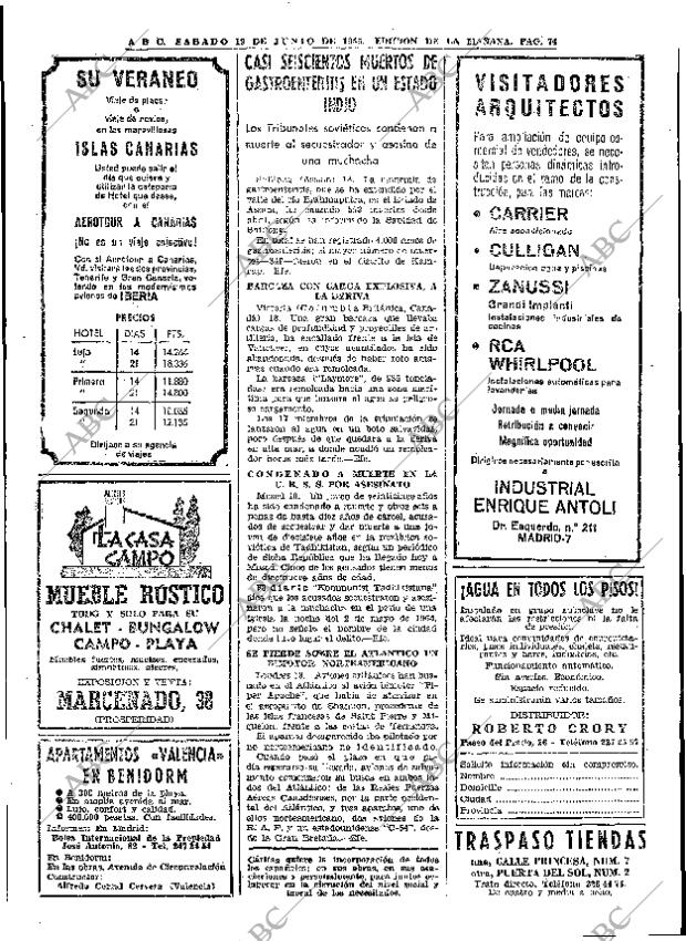 ABC MADRID 19-06-1965 página 74