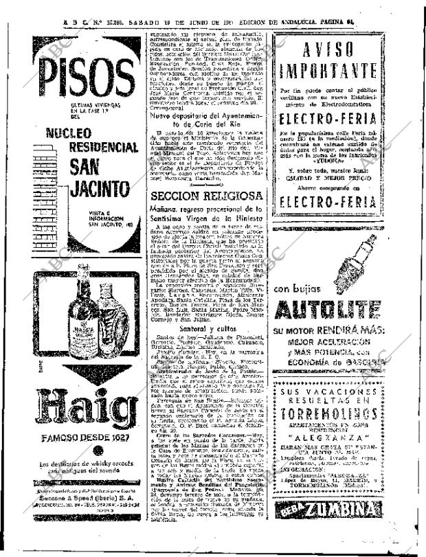 ABC SEVILLA 19-06-1965 página 64