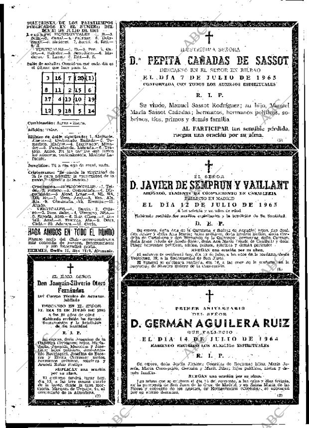 Periodico Abc Madrid 13 07 1965 Portada Archivo Abc