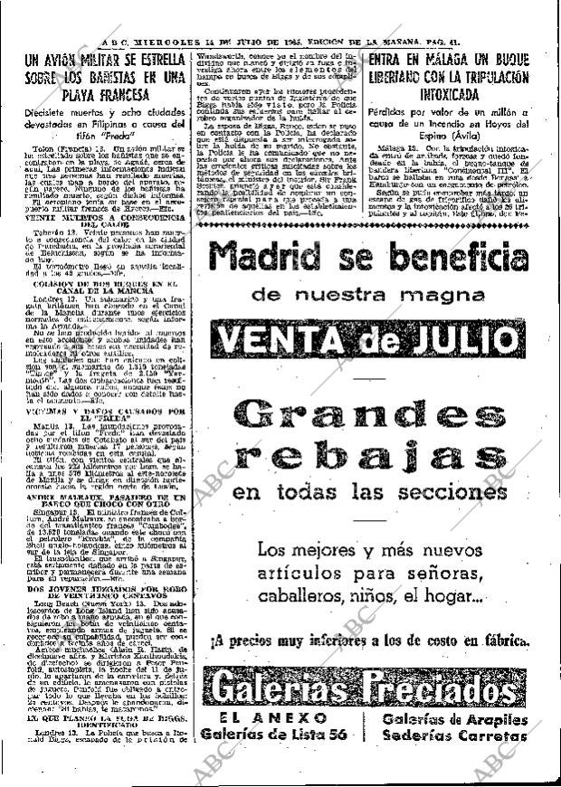 ABC MADRID 14-07-1965 página 41