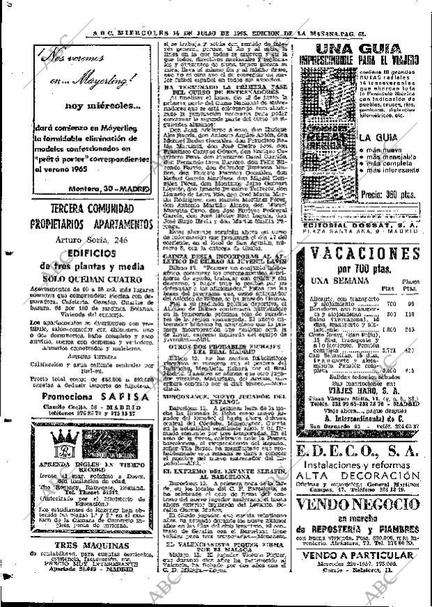 ABC MADRID 14-07-1965 página 62
