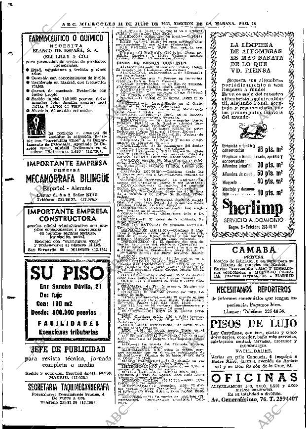 ABC MADRID 14-07-1965 página 72