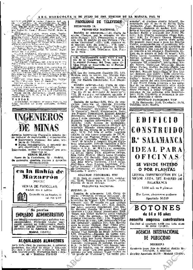 ABC MADRID 14-07-1965 página 74