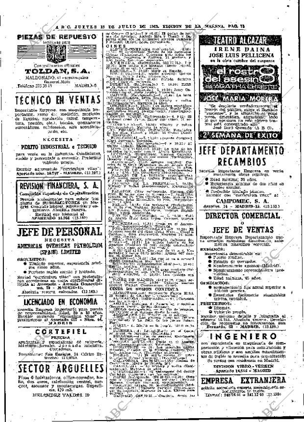ABC MADRID 15-07-1965 página 73