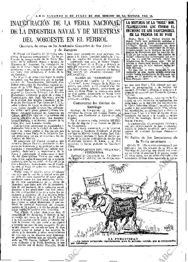 ABC MADRID 16-07-1965 página 51