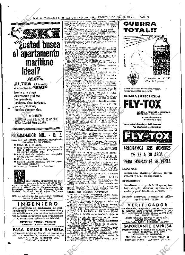 ABC MADRID 16-07-1965 página 70