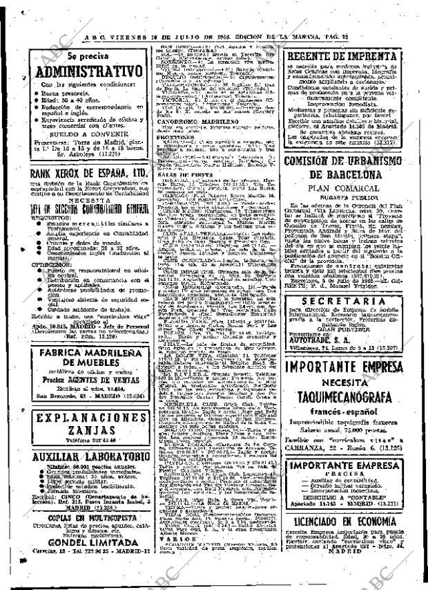 ABC MADRID 16-07-1965 página 72