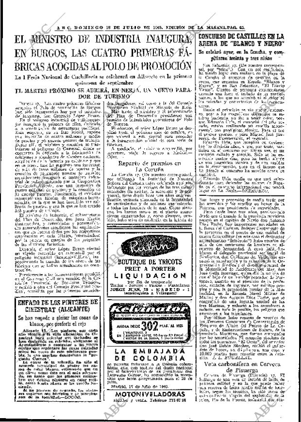 ABC MADRID 18-07-1965 página 65