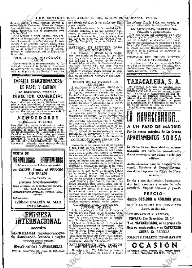 ABC MADRID 18-07-1965 página 70