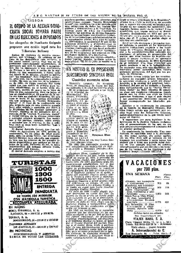 ABC MADRID 20-07-1965 página 42