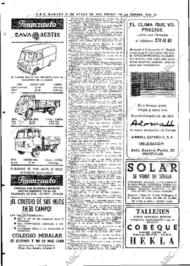 ABC MADRID 20-07-1965 página 70