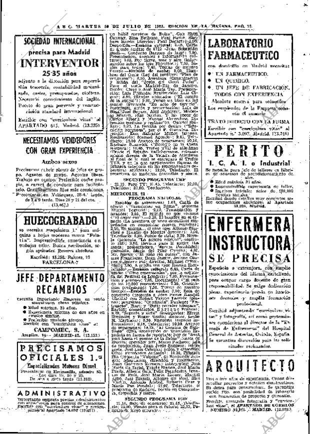 ABC MADRID 20-07-1965 página 73
