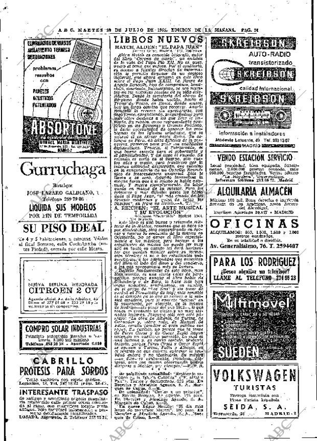 ABC MADRID 20-07-1965 página 74
