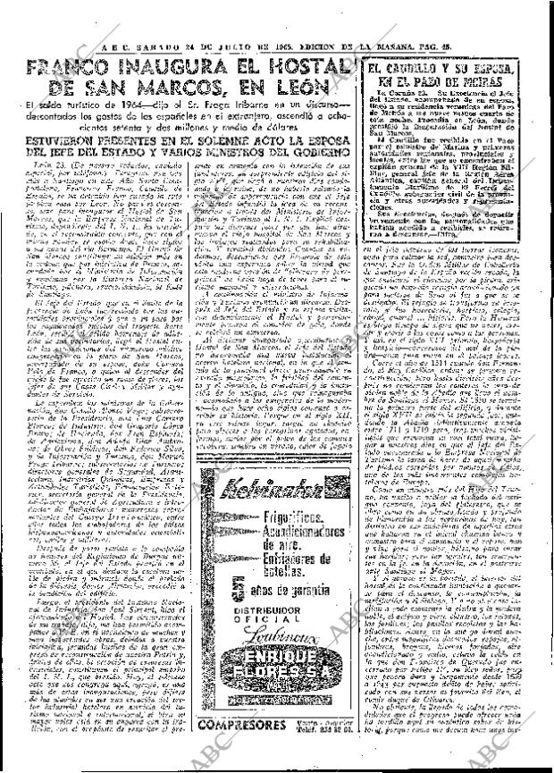 ABC MADRID 24-07-1965 página 45