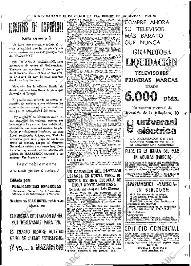 ABC MADRID 24-07-1965 página 69