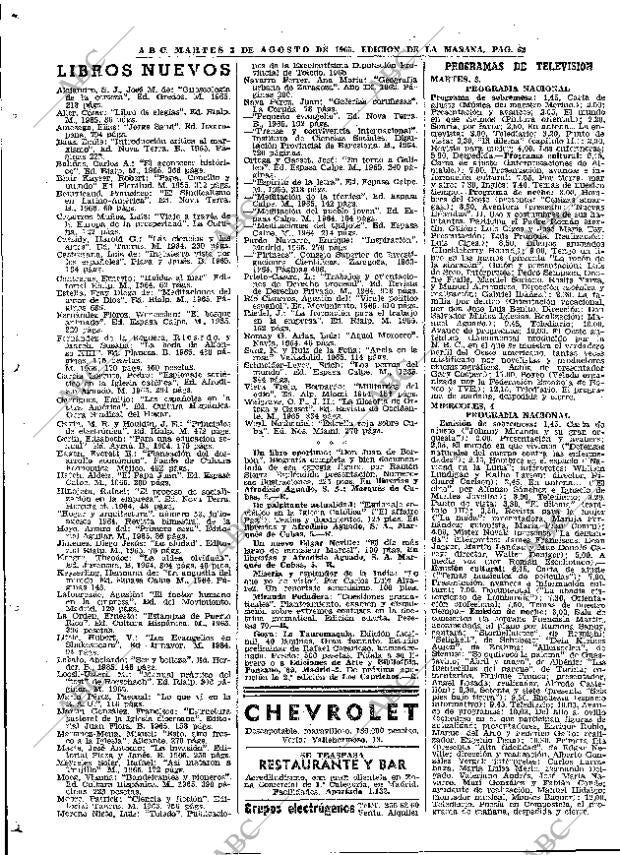 ABC MADRID 03-08-1965 página 62
