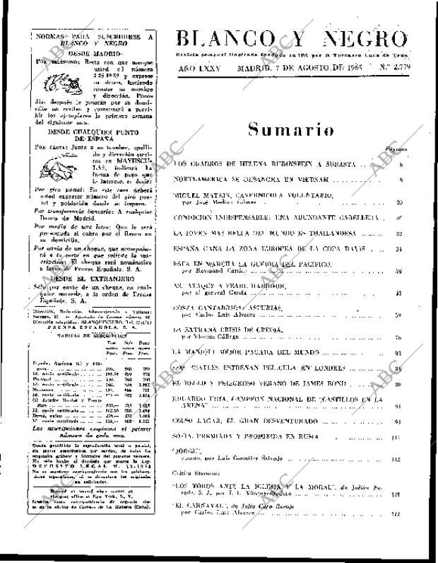 BLANCO Y NEGRO MADRID 07-08-1965 página 19