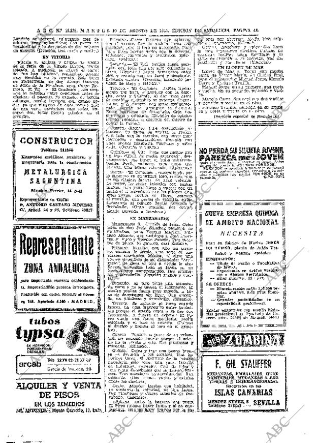 ABC SEVILLA 10-08-1965 página 48