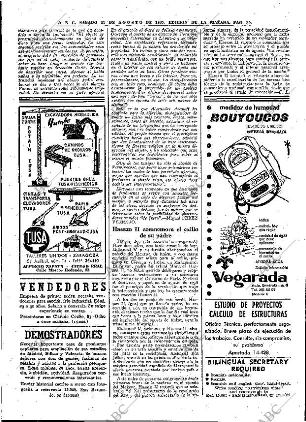 ABC MADRID 21-08-1965 página 30