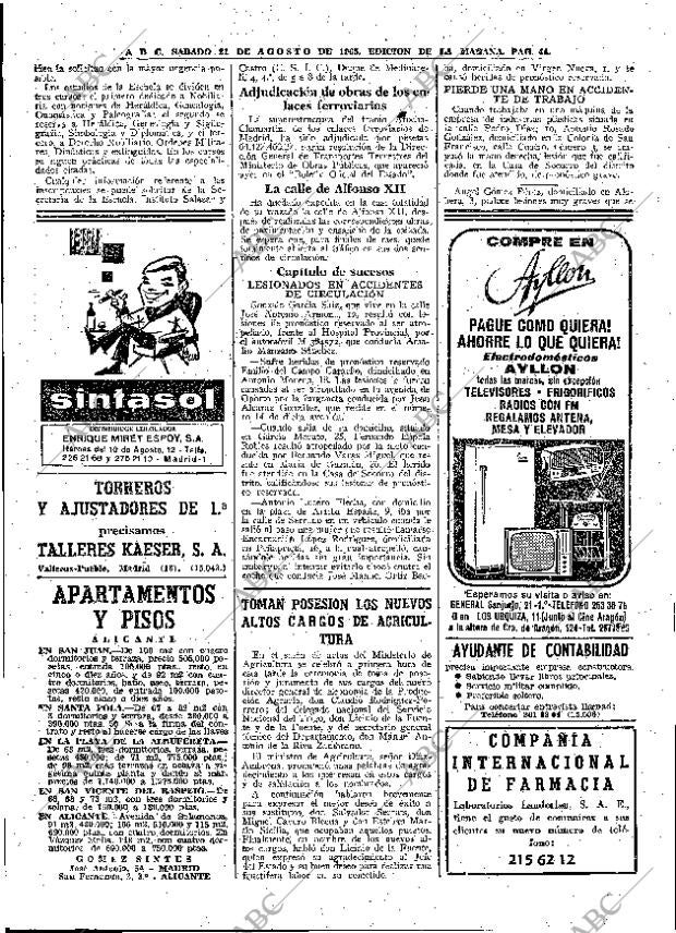 ABC MADRID 21-08-1965 página 44