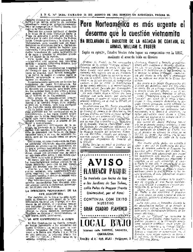 ABC SEVILLA 21-08-1965 página 16