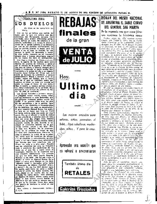 ABC SEVILLA 21-08-1965 página 27