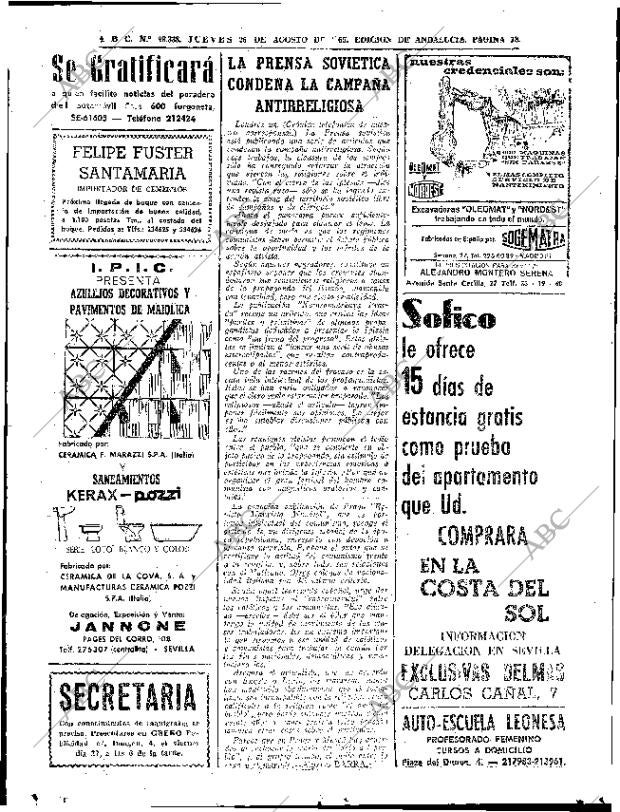 ABC SEVILLA 26-08-1965 página 18