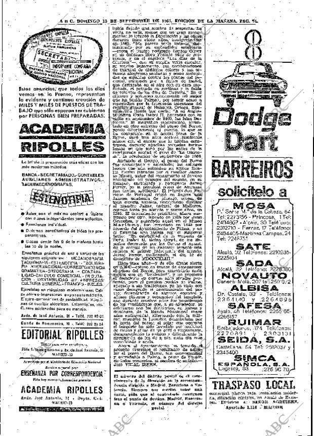 ABC MADRID 12-09-1965 página 74