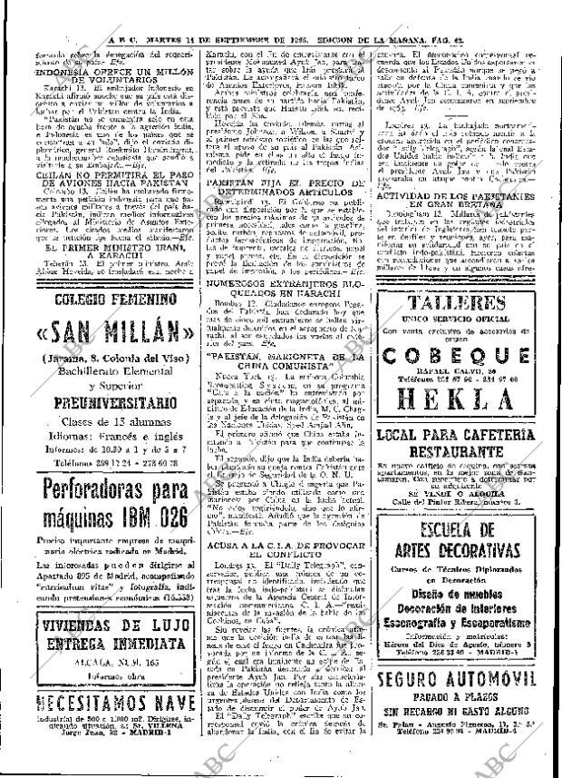 ABC MADRID 14-09-1965 página 42