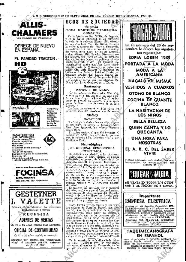 ABC MADRID 22-09-1965 página 68