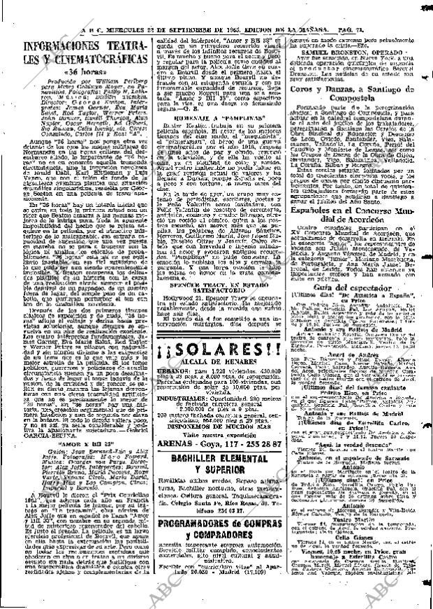 ABC MADRID 22-09-1965 página 71