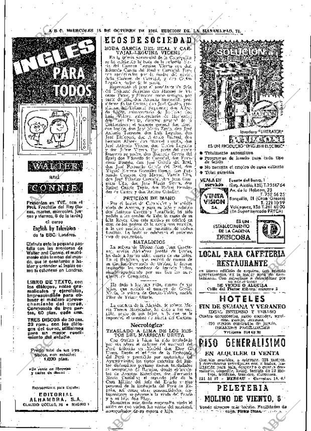 ABC MADRID 13-10-1965 página 74