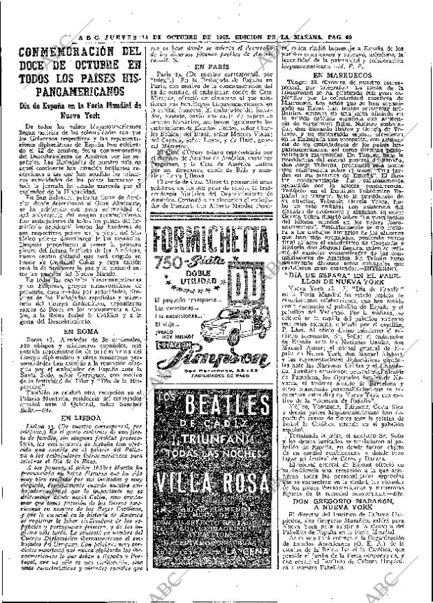 ABC MADRID 14-10-1965 página 60