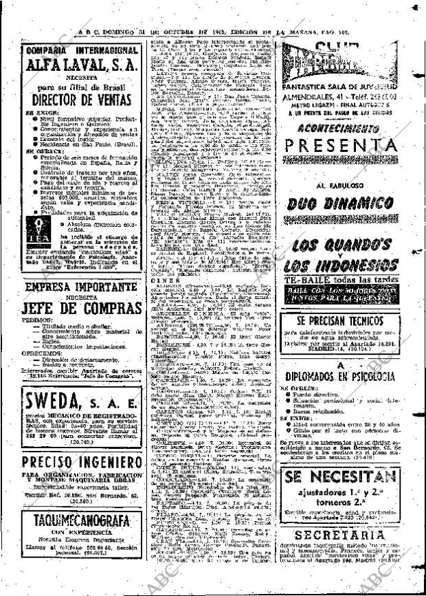 ABC MADRID 31-10-1965 página 109