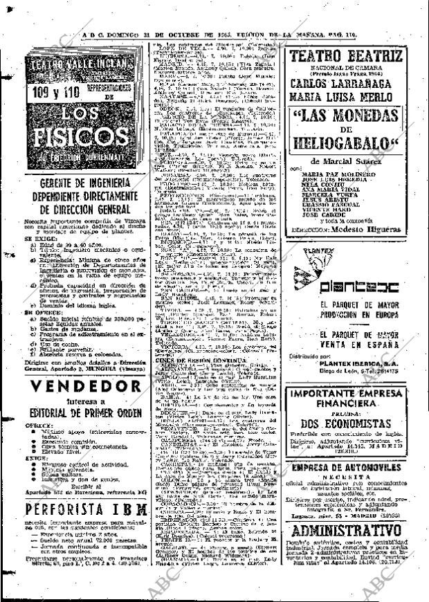ABC MADRID 31-10-1965 página 110